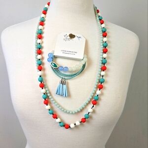 Boho chic Western necklaces & bracelet. Set